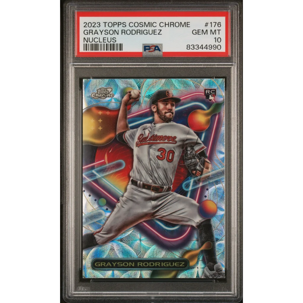 Graded 2023 Topps Cosmic Chrome Grayson Rodriguez #176 Nucleus Rookie RC Baseball Card PSA 10 Gem Mint | Hall of Fame Sports Memorabilia | vintageantiquesgifts.com