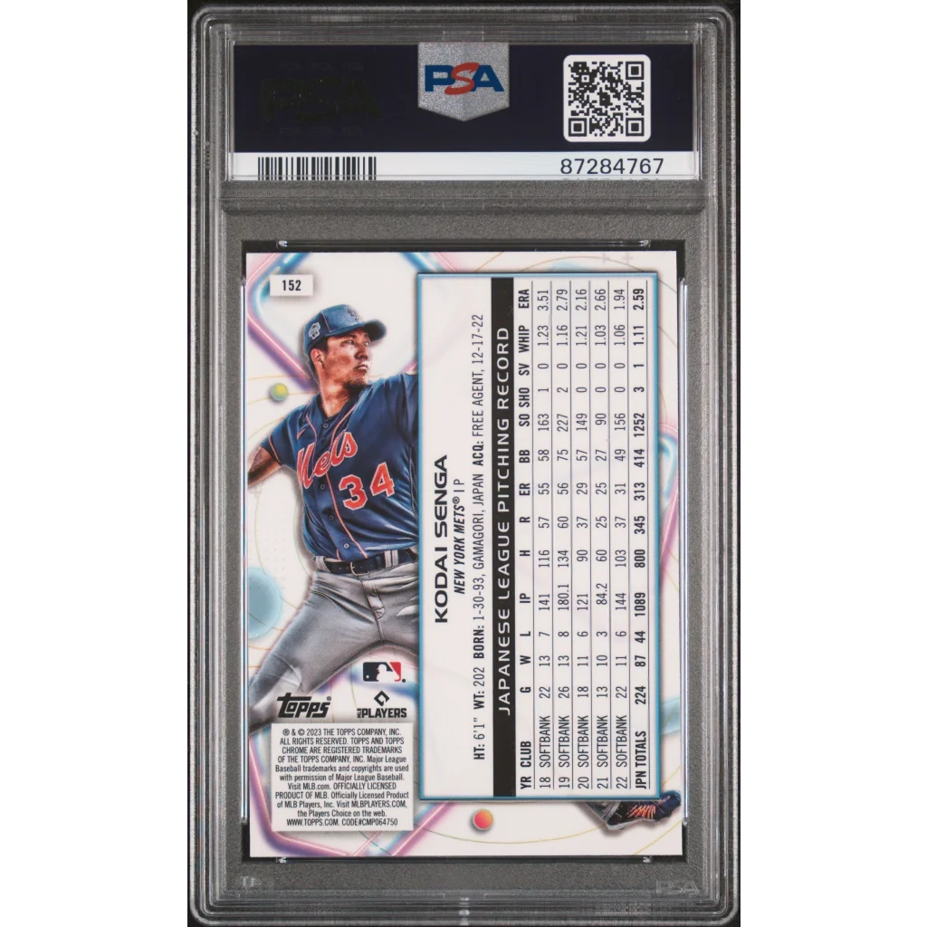 Graded 2023 Topps Cosmic Chrome Kodai Senga #152 Rookie RC Baseball Card PSA 10 Gem Mint | PSA 10 Gem Mint Graded Rookie Card | vintageantiquesgifts.com