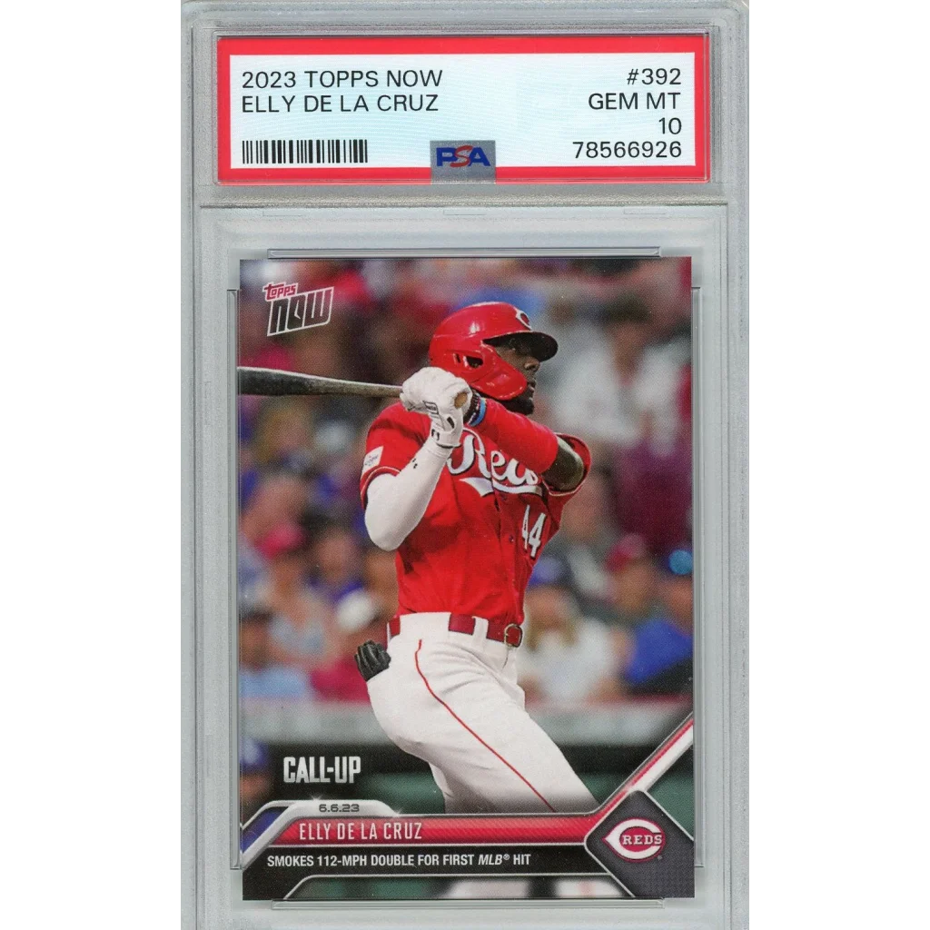Graded Elly De La Cruz baseball card in protective slab for collectors