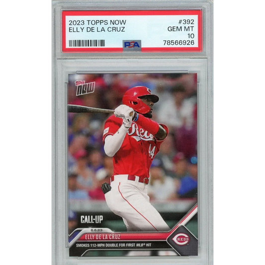 Graded Elly De La Cruz baseball card in protective slab for collectors