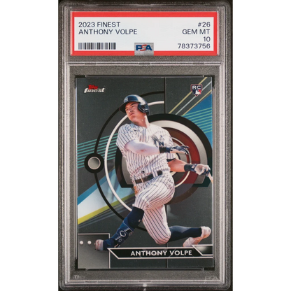 Graded 2023 Finest Anthony Volpe PSA 10 GEM MINT rookie baseball card