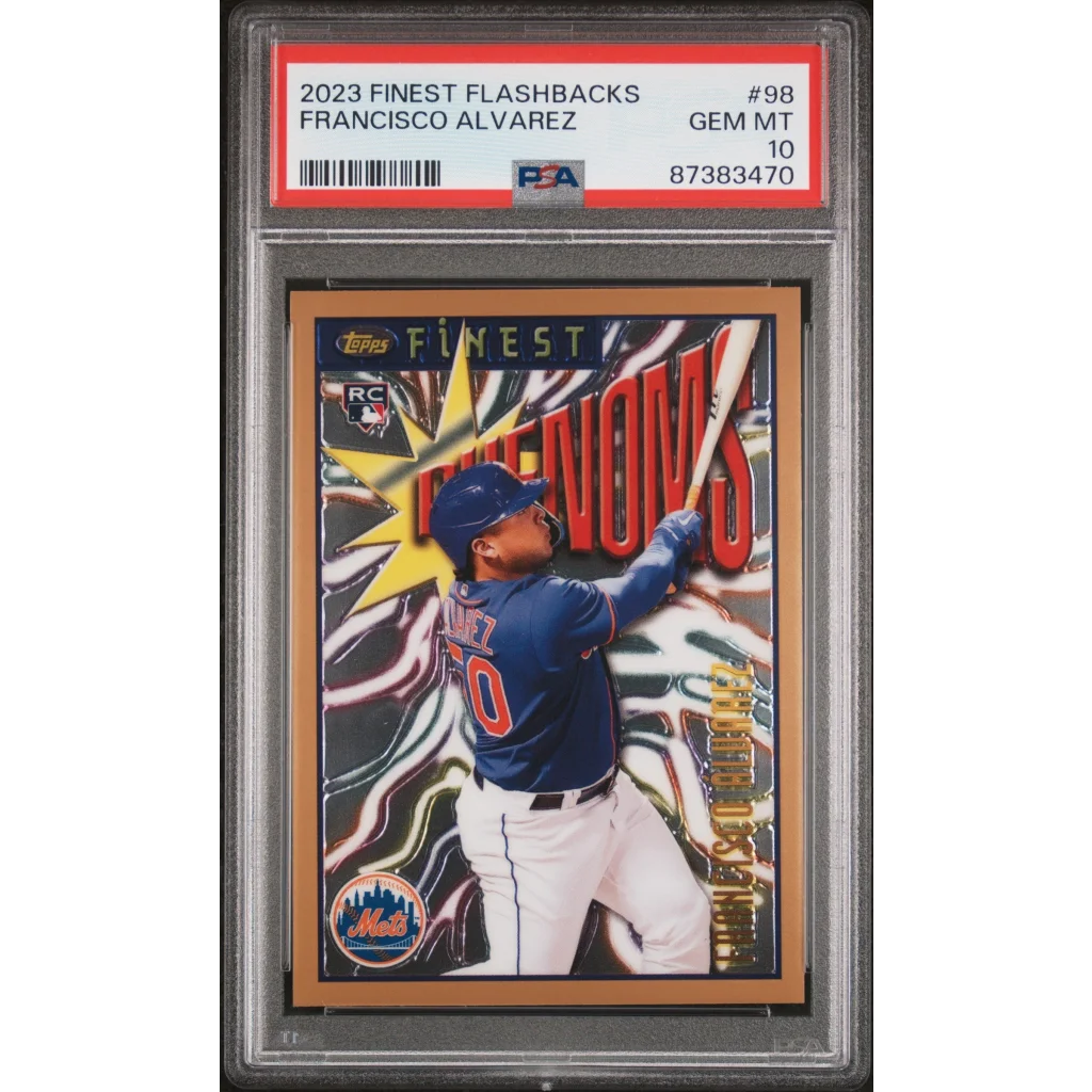 Graded 2023 Topps Finest Flashbacks Francisco Alvarez #98 Rookie RC Baseball Card PSA 10 Gem Mint | Hall of Fame Sports Memorabilia | vintageantiquesgifts.com