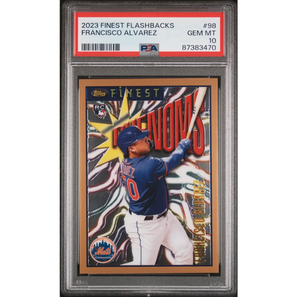 Graded 2023 Topps Finest Flashbacks Francisco Alvarez #98 Rookie RC Baseball Card PSA 10 Gem Mint | Hall of Fame Sports Memorabilia | vintageantiquesgifts.com