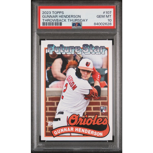 Graded PSA 10 2023 Topps Gunnar Henderson #107 Rookie RC Card