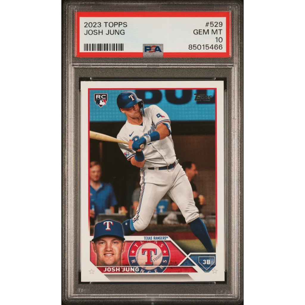 Graded 2023 Topps Josh Jung #529 Rookie RC Baseball Card PSA 10 Gem Mint | Hall of Fame Sports Memorabilia | vintageantiquesgifts.com