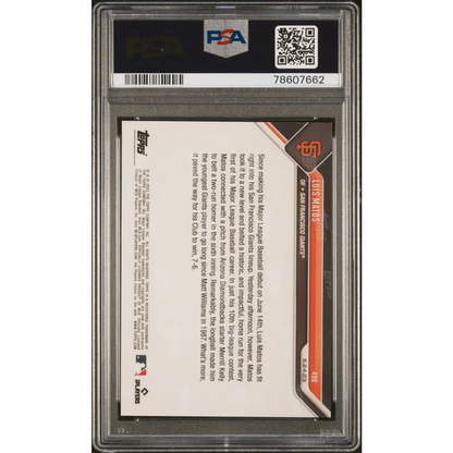 Graded 2023 Topps Now Luis Matos #490 Purple #/25 Rookie RC Baseball Card PSA 10 Gem Mint | PSA 10 Gem Mint Graded Rookie Card | vintageantiquesgifts.com