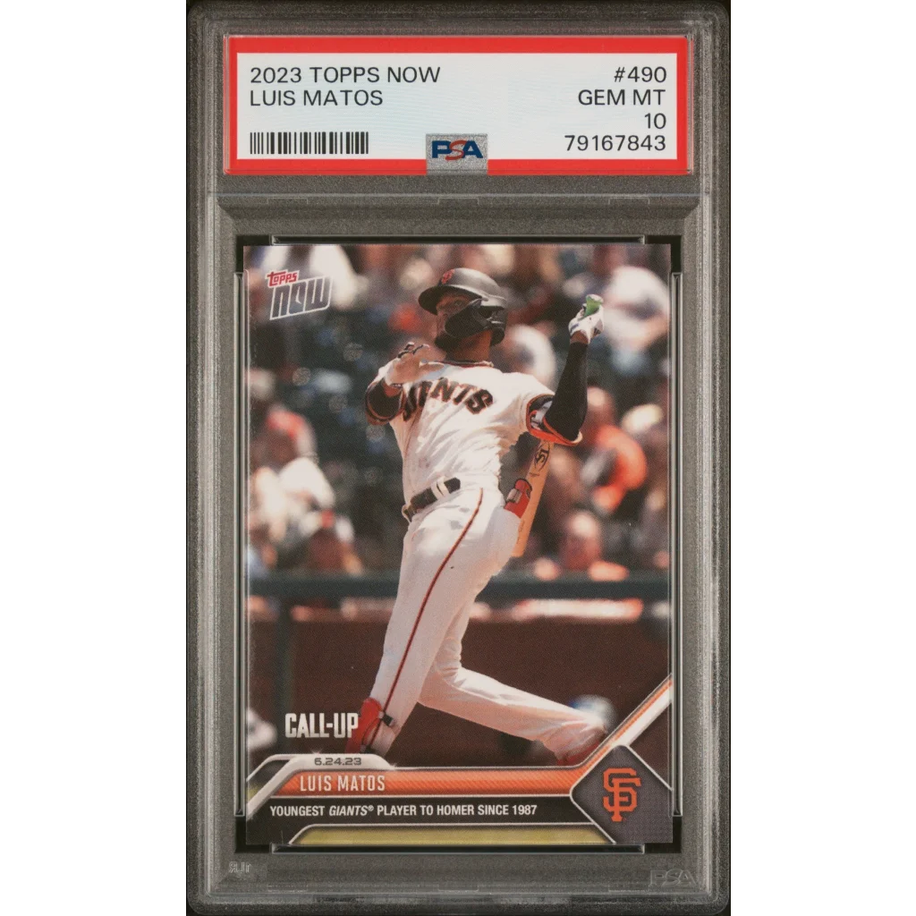 Graded PSA 10 Gem Mint 2023 Topps Now Luis Matos #490 Rookie Card