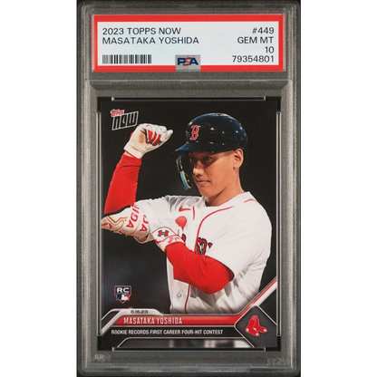 PSA 10 Gem Mint Masataka Yoshida 2023 Topps Now Card in perfect condition
