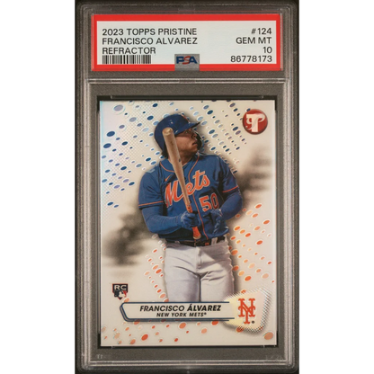 Graded 2023 Topps Pristine Francisco Alvarez #124 Refractor Rookie RC Baseball Card PSA 10 Gem Mint | Hall of Fame Sports Memorabilia | vintageantiquesgifts.com