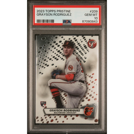 Graded 2023 Topps Pristine Grayson Rodriguez #209 Rookie RC Baseball Card PSA 10 Gem Mint | Hall of Fame Sports Memorabilia | vintageantiquesgifts.com