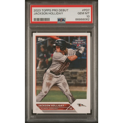 Graded 2023 Topps Pro Debut Jackson Holliday #PD7 Rookie RC Baseball Card PSA 10 Gem Mint | Hall of Fame Sports Memorabilia | vintageantiquesgifts.com