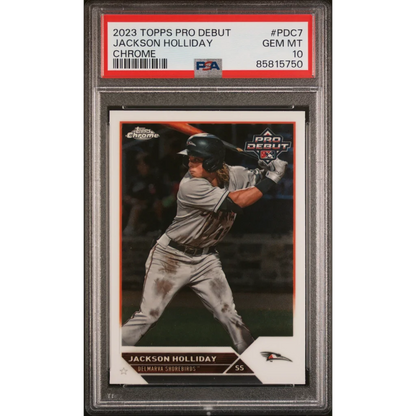 Graded 2023 Topps Pro Debut Jackson Holliday #PDC7 Chrome Rookie RC Baseball Card PSA 10 Gem Mint | Hall of Fame Sports Memorabilia | vintageantiquesgifts.com