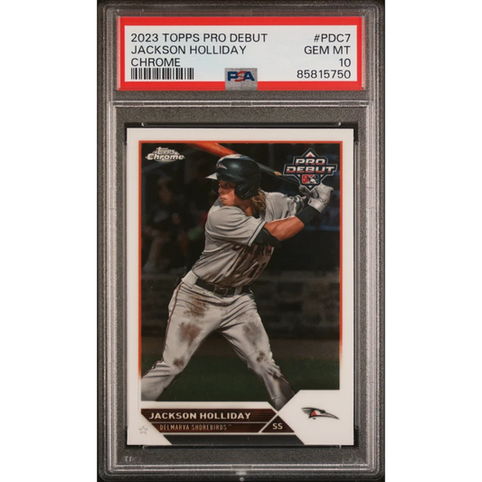 Graded 2023 Topps Pro Debut Jackson Holliday #PDC7 Chrome Rookie RC Baseball Card PSA 10 Gem Mint | Hall of Fame Sports Memorabilia | vintageantiquesgifts.com