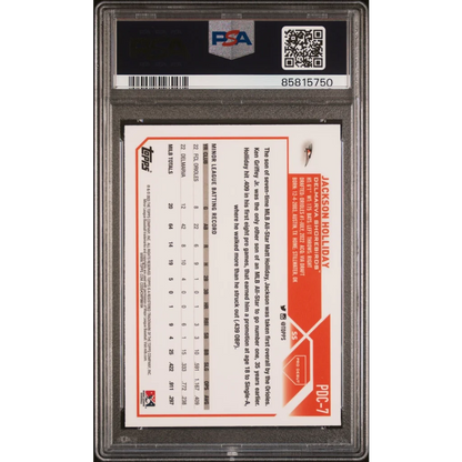 Graded 2023 Topps Pro Debut Jackson Holliday #PDC7 Chrome Rookie RC Baseball Card PSA 10 Gem Mint | PSA 10 Gem Mint Graded Rookie Card | vintageantiquesgifts.com