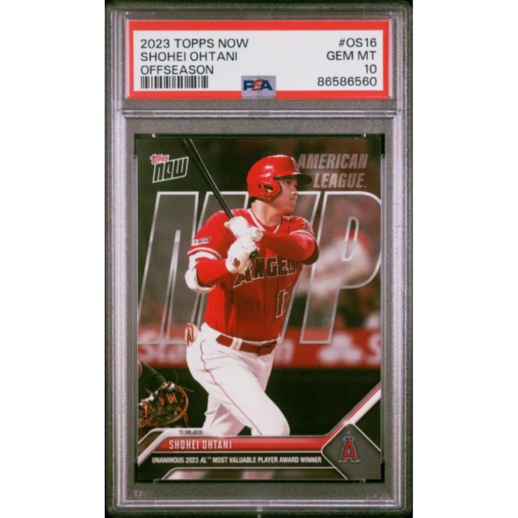 Graded 2023 Topps Now Shohei Ohtani #OS16 Offseason Baseball Card PSA 10 Gem Mint | Hall of Fame Sports Memorabilia | vintageantiquesgifts.com