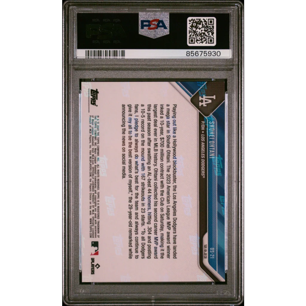 PSA graded 2023 Topps Chrome Shohei Ohtani baseball card