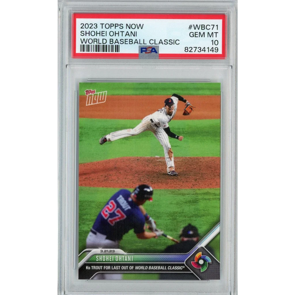 PSA graded 2023 Topps Now Shohei Ohtani World Baseball Classic baseball card