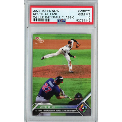 PSA graded 2023 Topps Now Shohei Ohtani World Baseball Classic baseball card