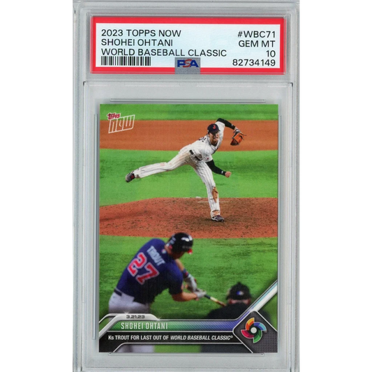 PSA graded 2023 Topps Now Shohei Ohtani World Baseball Classic baseball card