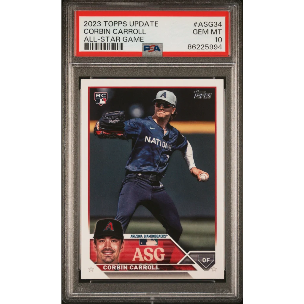 Graded PSA 10 gem mint 2023 Topps Update Corbin Carroll ASG-34 All-Star rookie card