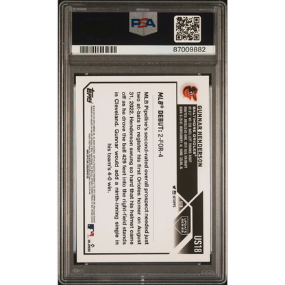 Graded 2023 Topps Update Gunnar Henderson #US18 Rookie RC Baseball Card PSA 10 Gem Mint | PSA 10 Gem Mint Graded Rookie Card | vintageantiquesgifts.com