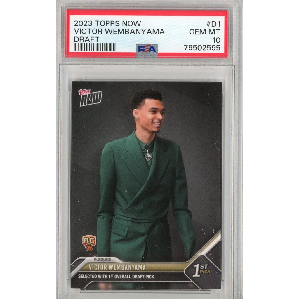 Graded PSA 10 Gem Mint 2023 Topps Now Victor Wembanyama Draft Rookie Card