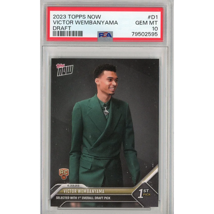 Graded PSA 10 Gem Mint 2023 Topps Now Victor Wembanyama Draft Rookie Card