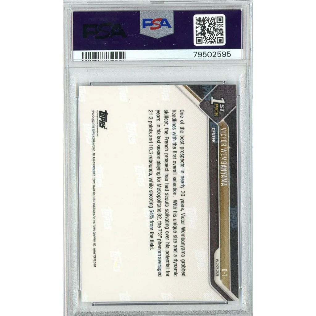 PSA 10 Victor Wembanyama 2023 Topps Now Draft Gem Mint Card image