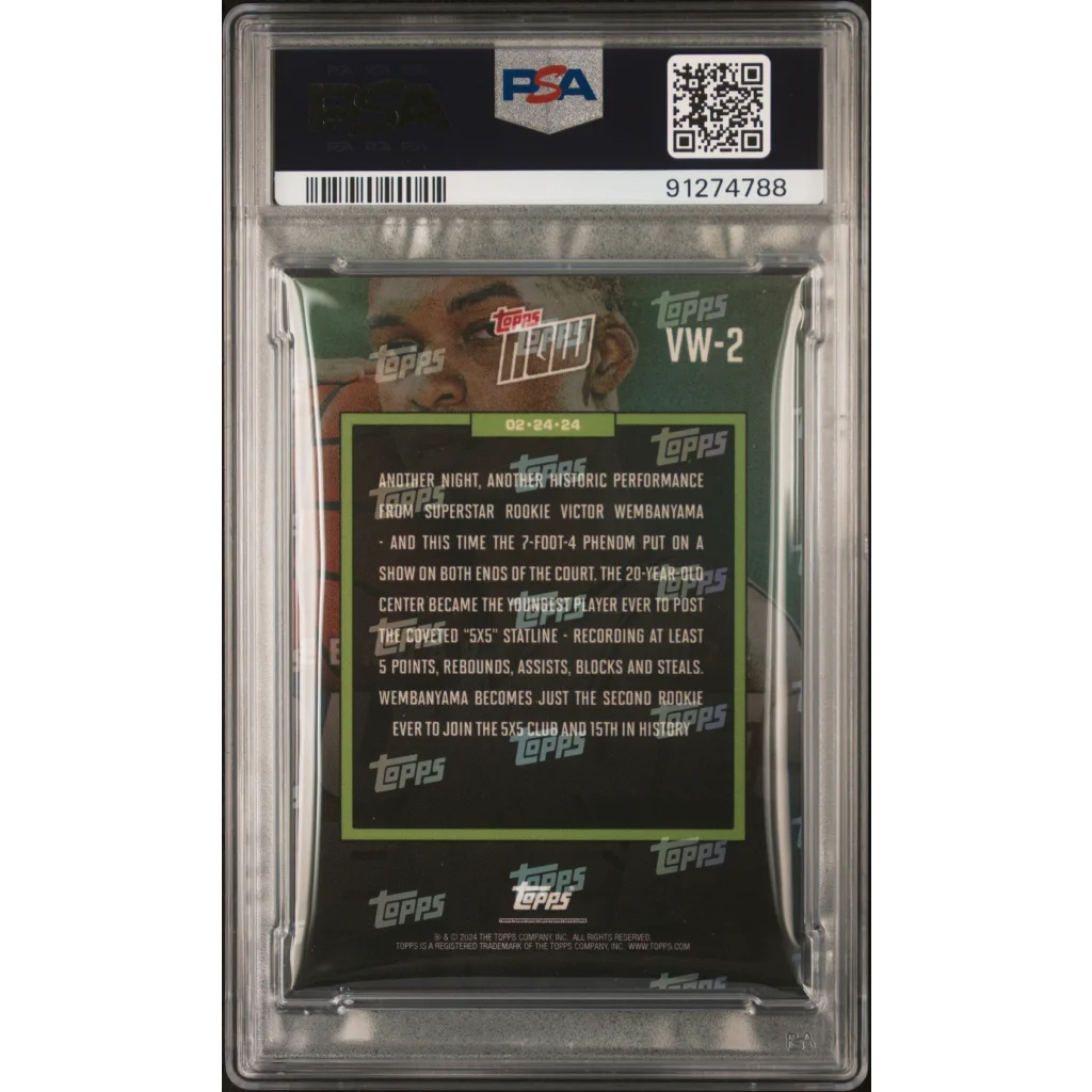 PSA 10 Victor Wembanyama sports trading card in clear slab for collectors