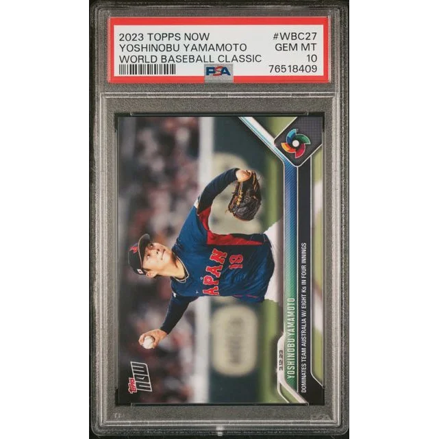 PSA 10 Graded 2023 Topps Now Yoshinobu Yamamoto WBC27 Rookie Card