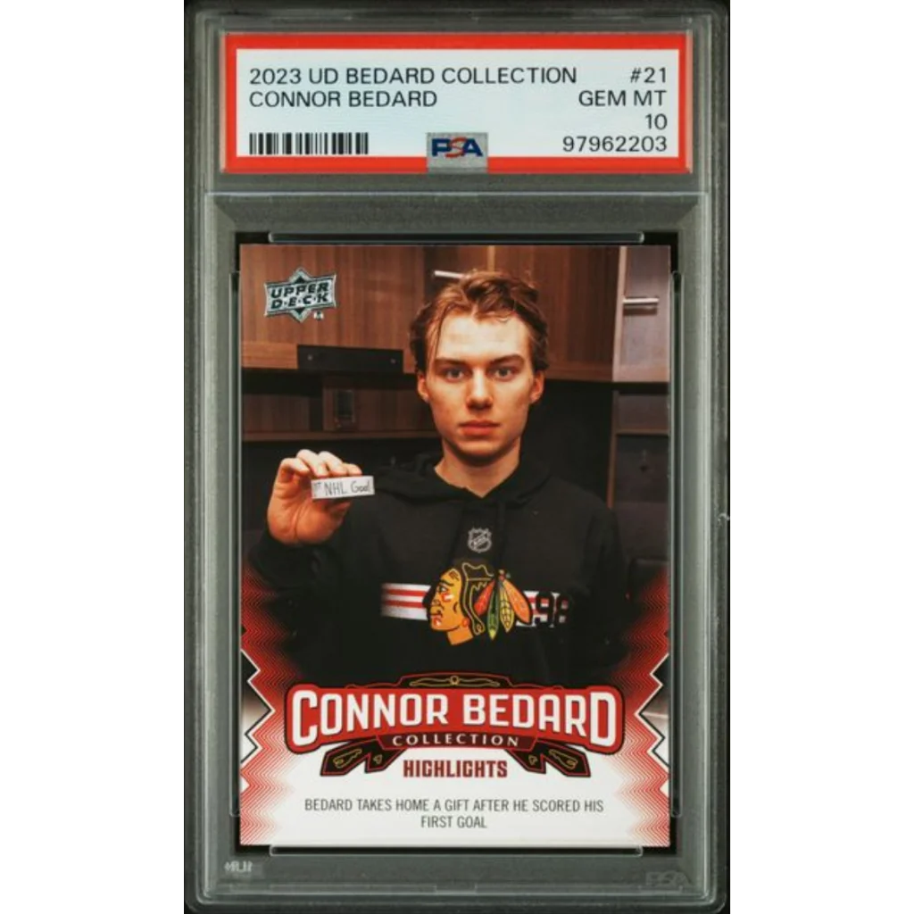 Graded 2023 Upper Deck Bedard Collection Connor Bedard #21 Rookie RC Hockey Card PSA 10 Gem Mint