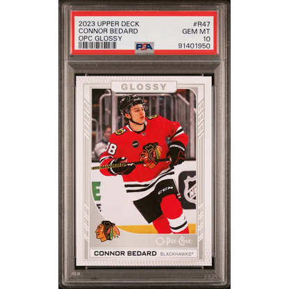 Graded 2023 Upper Deck Connor Bedard OPC Glossy RC PSA 10 Gem Mint
