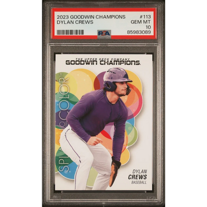 Graded 2023 Upper Deck Goodwin Champions Dylan Crews #113 RC PSA 10