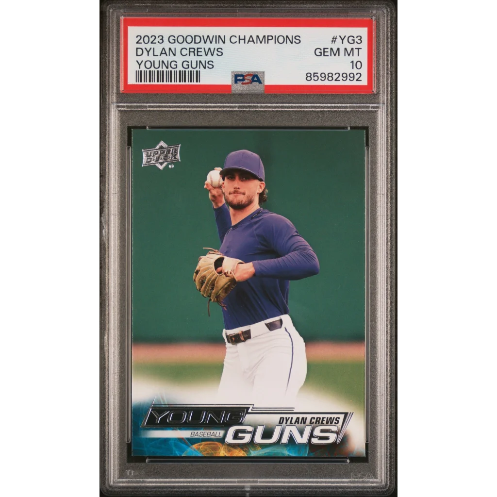 Graded 2023 Upper Deck Goodwin Champions Dylan Crews #YG3 Young Guns Rookie RC Baseball Card PSA 10 Gem Mint | Hall of Fame Sports Memorabilia | vintageantiquesgifts.com