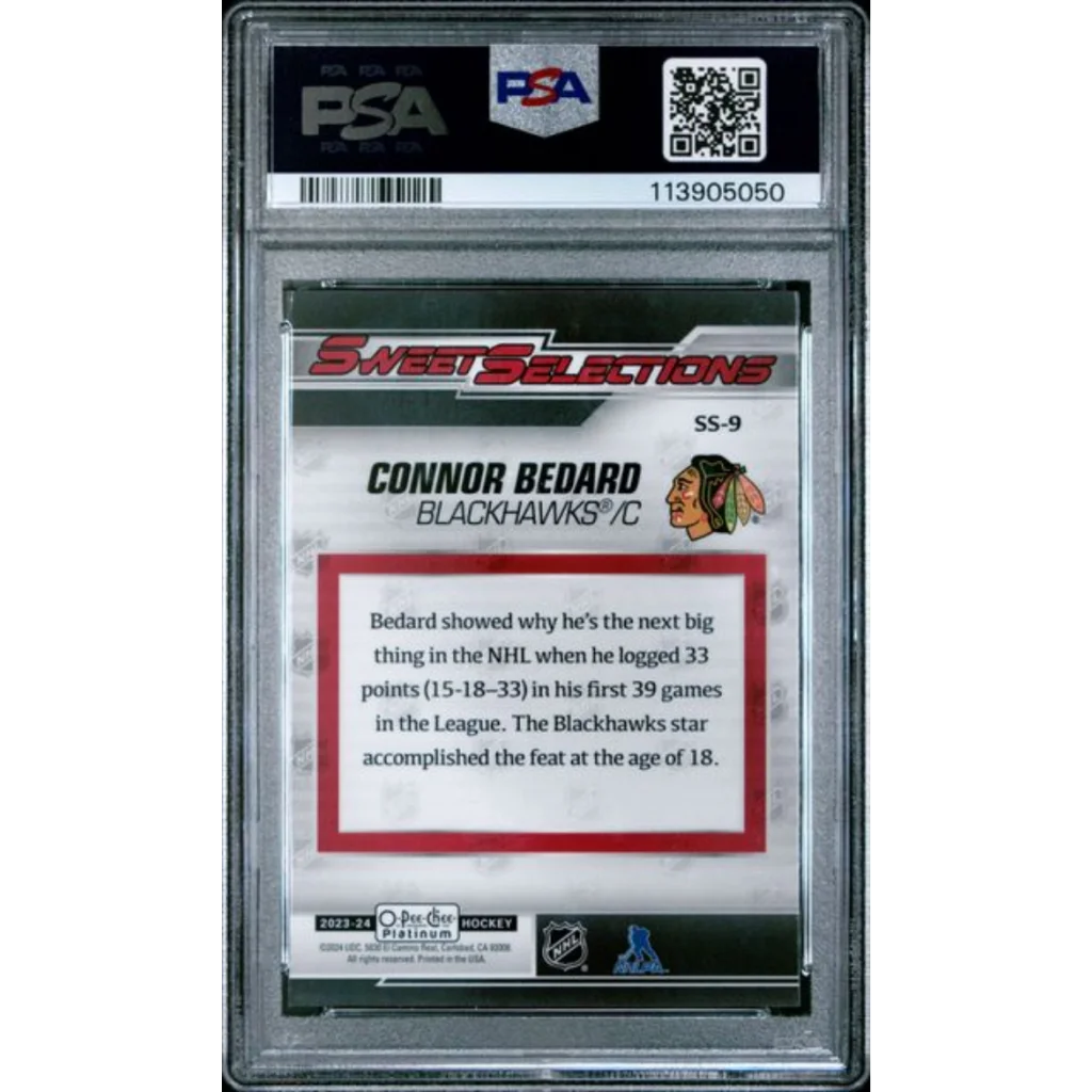 Graded Connor Bedard 2023 Upper Deck O-Pee-Chee Platinum PSA 10 Gem Mint RC