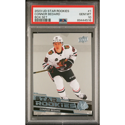 Graded 2023 Upper Deck Star Rookies Connor Bedard #1 Box Set Rookie RC Hockey Card PSA 10 Gem Mint | Hall of Fame Sports Memorabilia | vintageantiquesgifts.com