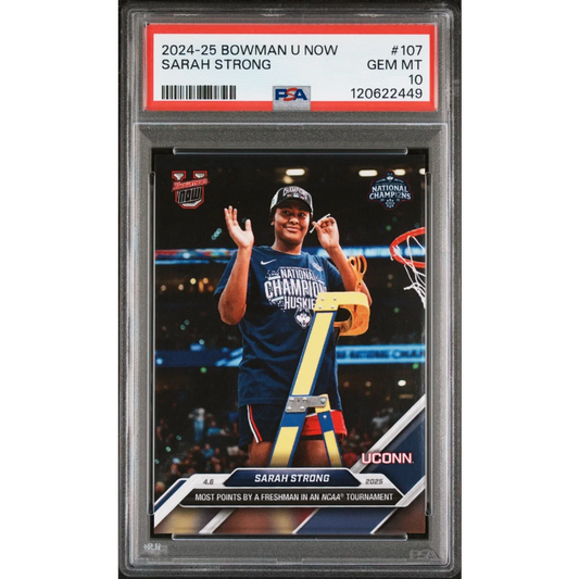 Graded 2024-25 Bowman U Now Sarah Strong #107 Rookie RC Basketball Card PSA 10 Gem Mint | Hall of Fame Sports Memorabilia | vintageantiquesgifts.com