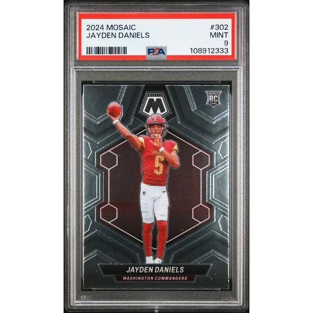 Graded 2024 Mosaic Jayden Daniels rookie football card by Professional Sports Authenticator