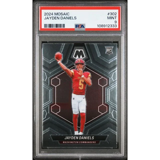 Graded 2024 Mosaic Jayden Daniels rookie football card by Professional Sports Authenticator