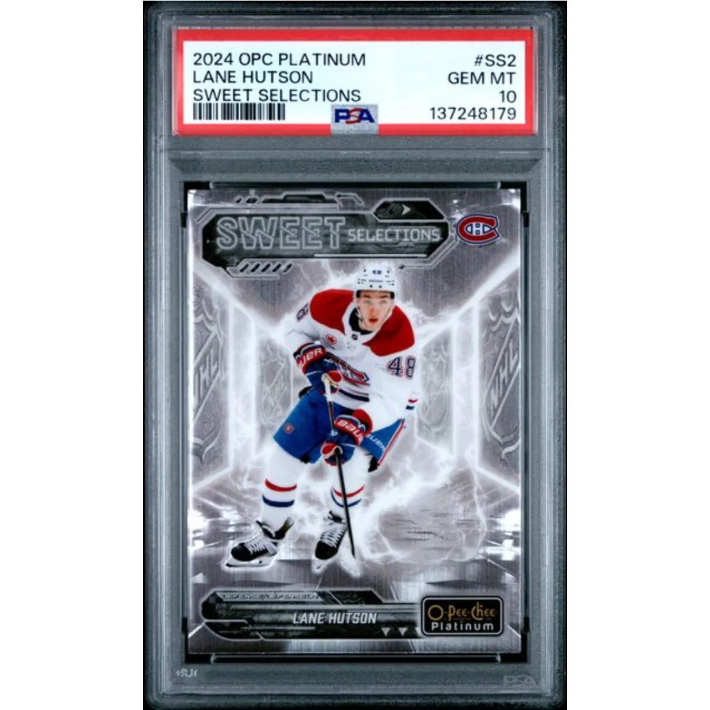 Graded PSA 10 2024 O-Pee-Chee Platinum Lane Hutson #SS2 Rookie RC Hockey Card