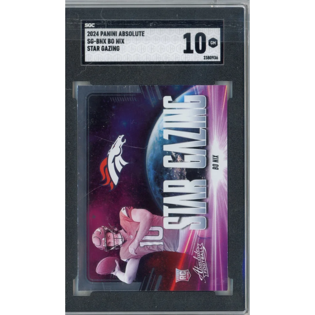 PSA graded 2024 Panini Absolute Bo Nix Star Gazing football card for sale