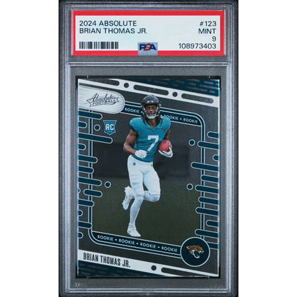 Graded 2024 Panini Absolute Brian Thomas Jr #123 Rookie RC PSA 9 Mint