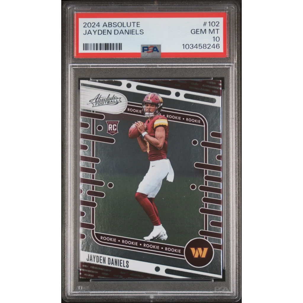 Graded 2024 Panini Absolute Jayden Daniels #102 Rookie RC Football Card PSA 10 Gem Mint | Hall of Fame Sports Memorabilia | vintageantiquesgifts.com