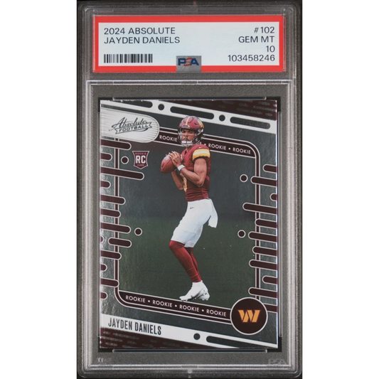 Graded 2024 Panini Absolute Jayden Daniels #102 Rookie RC Football Card PSA 10 Gem Mint | Hall of Fame Sports Memorabilia | vintageantiquesgifts.com