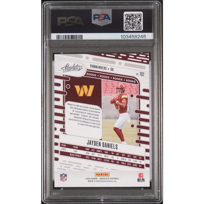 Graded 2024 Panini Absolute Jayden Daniels #102 Rookie RC Football Card PSA 10 Gem Mint | PSA 10 Gem Mint Graded Rookie Card | vintageantiquesgifts.com