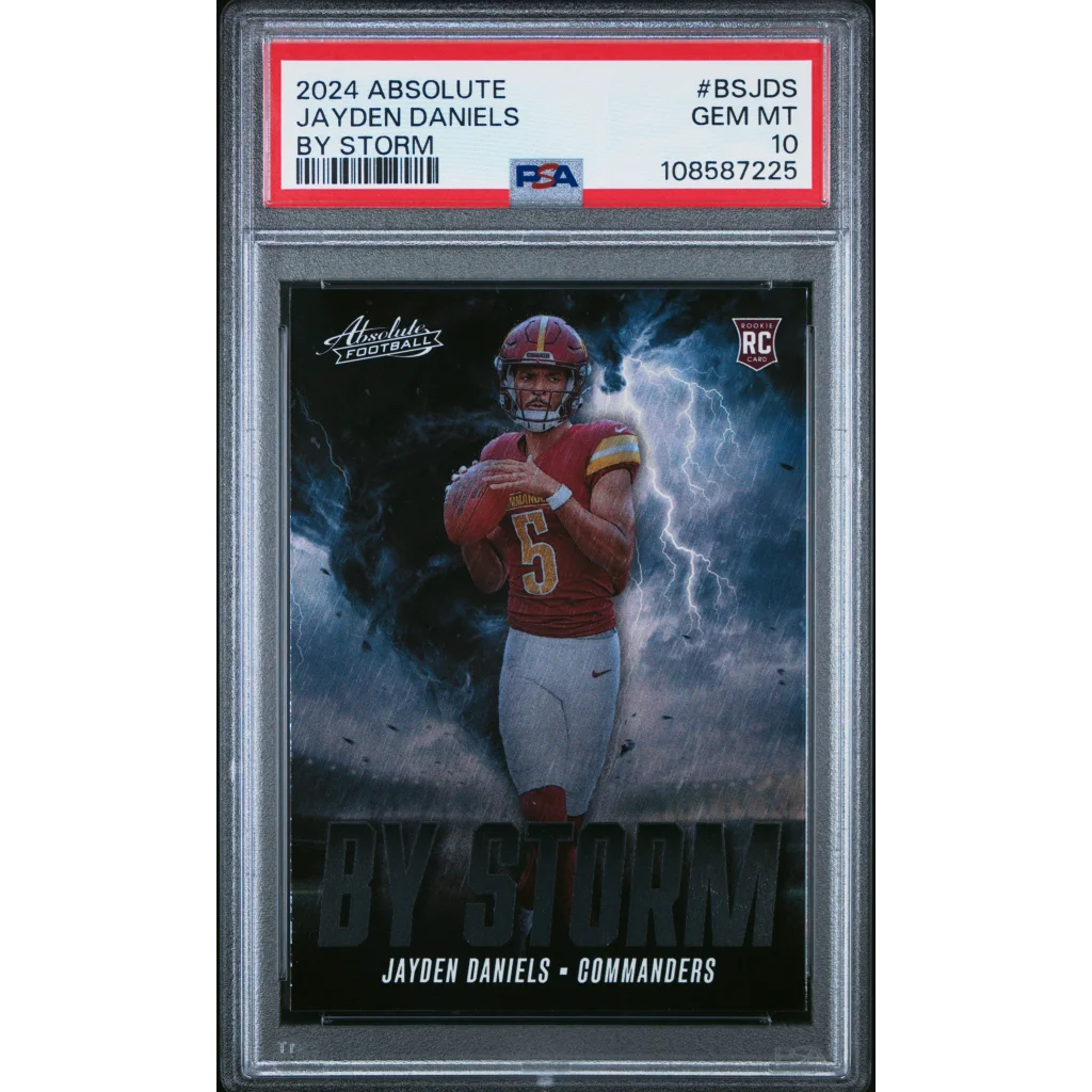 Graded 2024 Panini Absolute Jayden Daniels #BSJDS By Storm Rookie RC Football Card PSA 10 Gem Mint | Hall of Fame Sports Memorabilia | vintageantiquesgifts.com