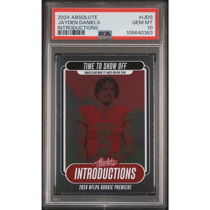 PSA Graded 2024 Absolute Jayden Daniels Rookie Card football collectible