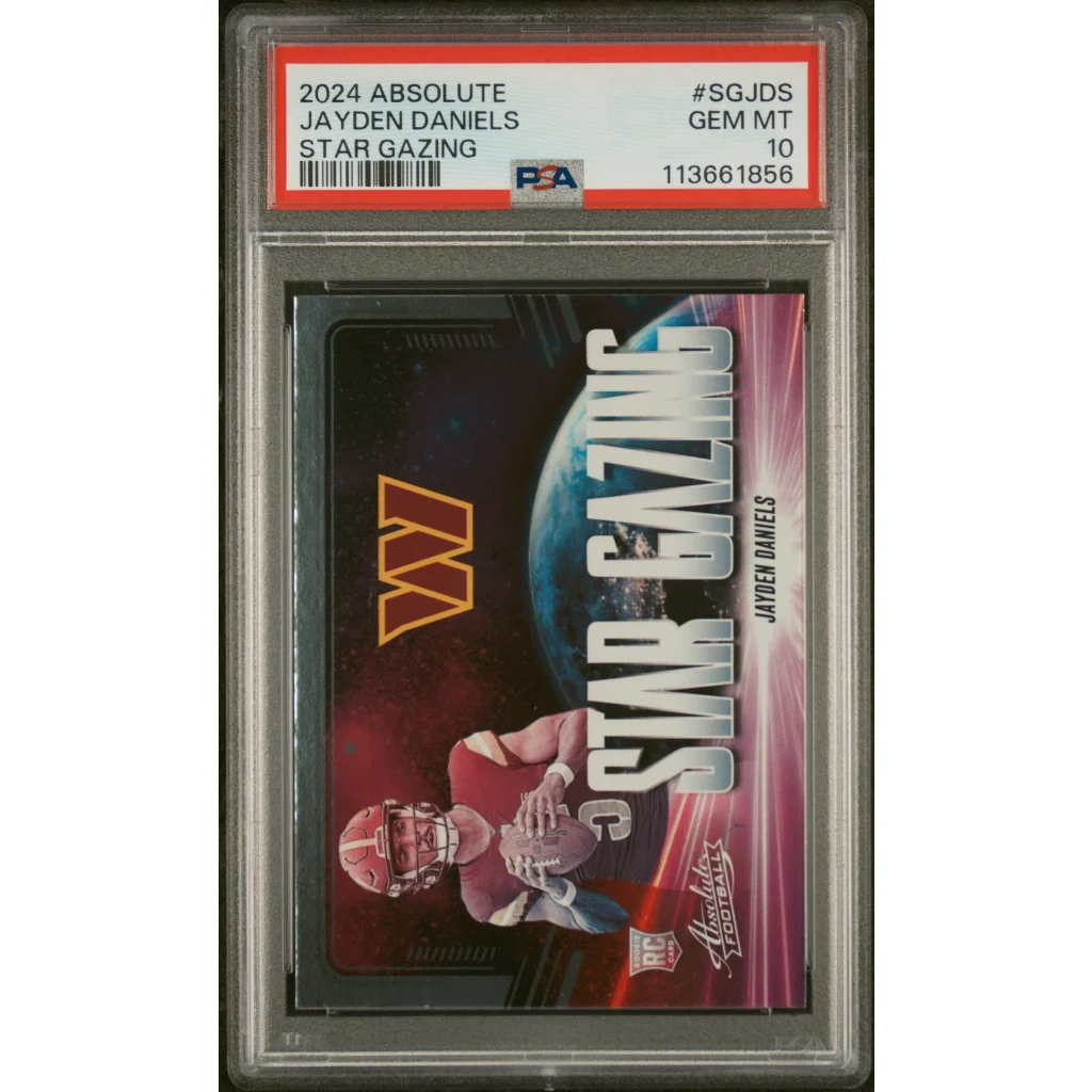 Graded 2024 Panini Absolute Jayden Daniels #SGJDS Star Gazing Rookie RC Football Card PSA 10 Gem Mint | Hall of Fame Sports Memorabilia | vintageantiquesgifts.com