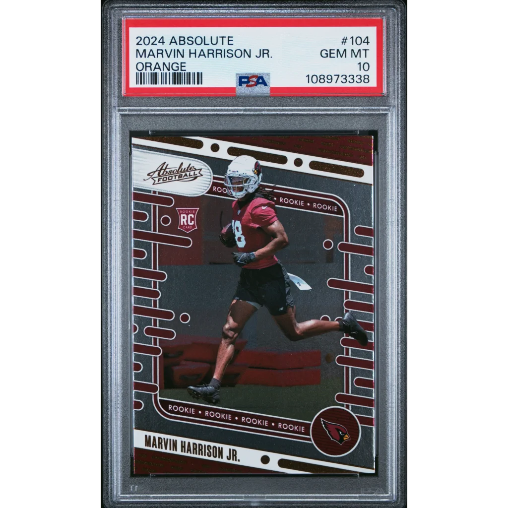 Graded PSA 10 2024 Panini Absolute Marvin Harrison Jr Orange Rookie Card