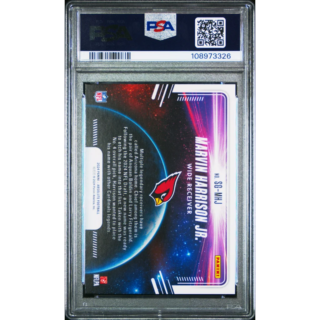 Graded 2024 Panini Absolute Marvin Harrison Jr #SGMHJ Star Gazing Rookie RC Football Card PSA 9 Mint | PSA 9 Mint Graded Rookie Card | vintageantiquesgifts.com